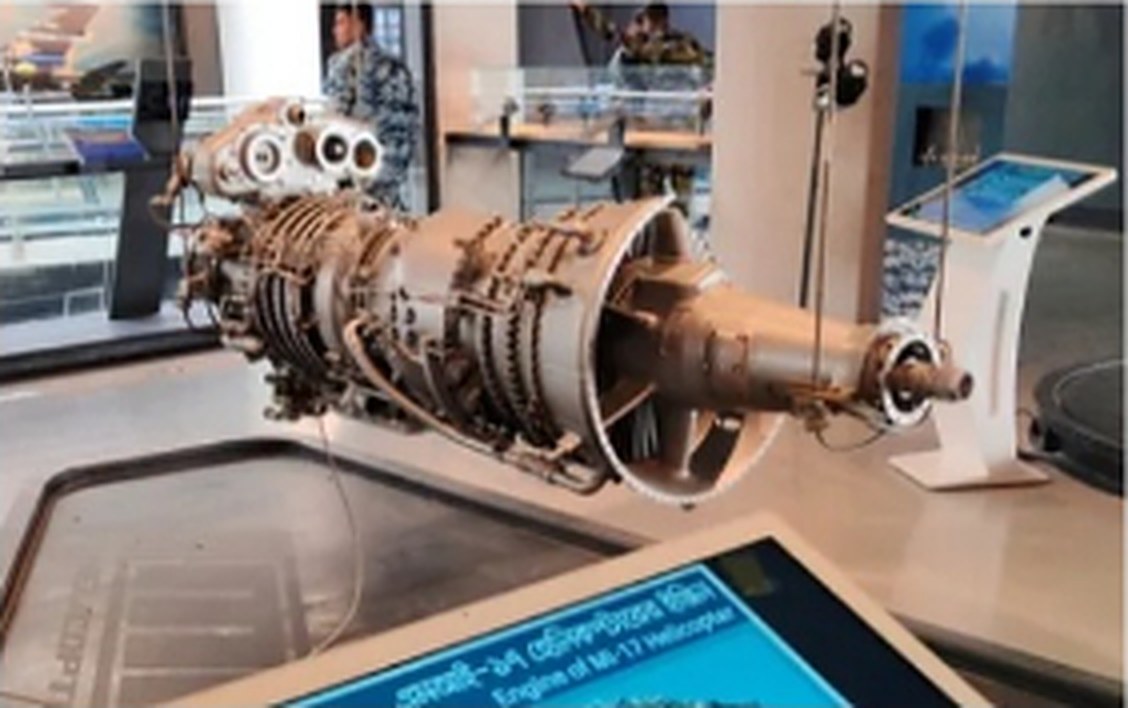 Mi-17 helicopter turboshaft engine on display